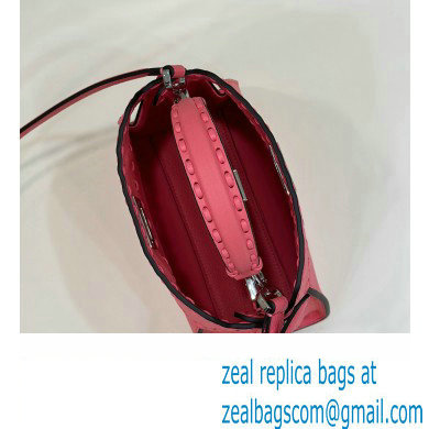 Fendi iconic Peekaboo Mini Bag Pink Selleria with 220 hand-sewn topstitches 2024