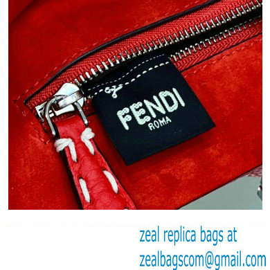 Fendi iconic Peekaboo Mini Bag Red Selleria with topstitches 2024