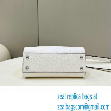 Fendi iconic Peekaboo Mini Bag White/Python Selleria with topstitches 2024