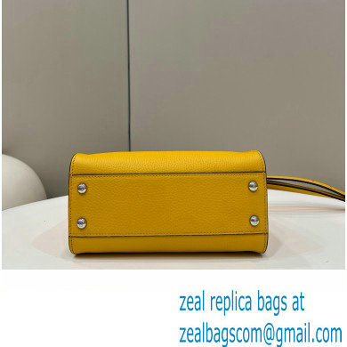 Fendi iconic Peekaboo Mini Bag Yellow Selleria with topstitches 2024