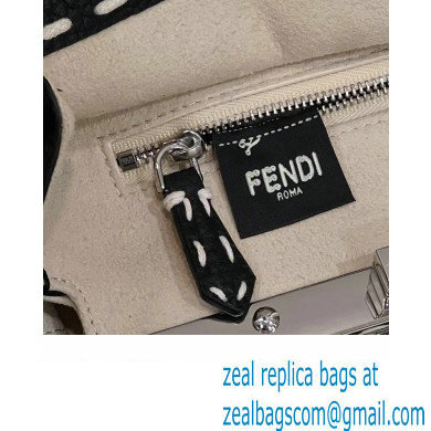 Fendi iconic Peekaboo Mini Bag black/Python Selleria with topstitches 2024