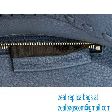 Fendi iconic Peekaboo Mini Bag blue Selleria with 220 hand-sewn topstitches 2024