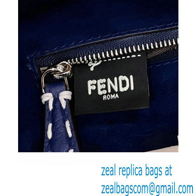 Fendi iconic Peekaboo Mini Bag blue Selleria with topstitches 2024