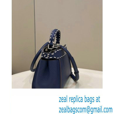 Fendi iconic Peekaboo Mini Bag blue Selleria with topstitches 2024