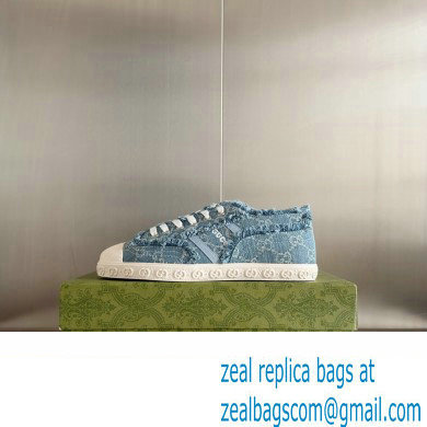Gucci Light blue GG denim SNEAKERS 784213 2024 - Click Image to Close