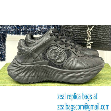 Gucci Ripple trainer Women/Men Sneakers in leather Black 2024