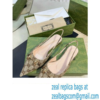 Gucci Women's GG canvas slingback ballet flat 786592 beige 2024