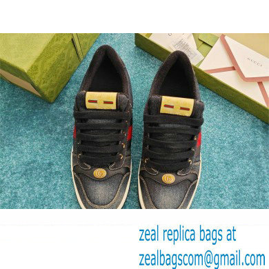 Gucci black denim Screener sneaker SNEAKERS 771097 2024