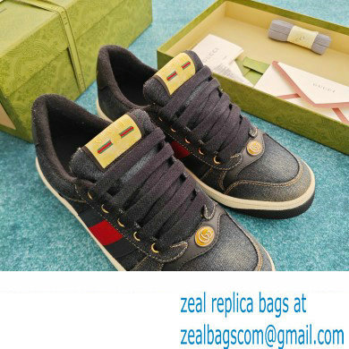Gucci black denim Screener sneaker SNEAKERS 771097 2024 - Click Image to Close
