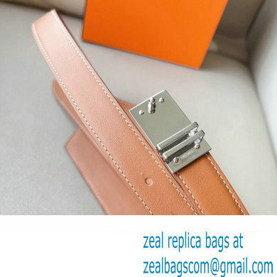 Hermes Elan Pocket 24 belt Brown/Silver