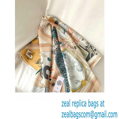 Hermes scarf 90x90cm in silk twill Top Quality 103 2024