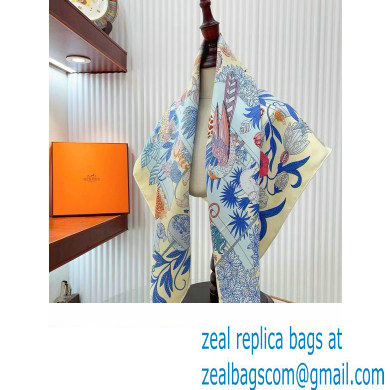 Hermes scarf 90x90cm in silk twill Top Quality 107 2024