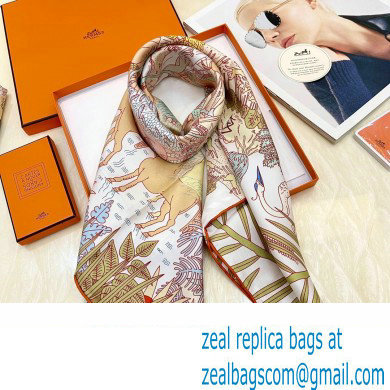 Hermes scarf 90x90cm in silk twill Top Quality 114 2024