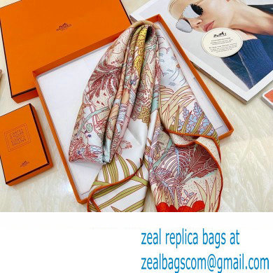 Hermes scarf 90x90cm in silk twill Top Quality 114 2024