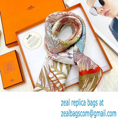 Hermes scarf 90x90cm in silk twill Top Quality 114 2024