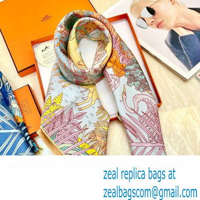 Hermes scarf 90x90cm in silk twill Top Quality 116 2024