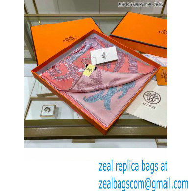 Hermes scarf 90x90cm in silk twill Top Quality 117 2024