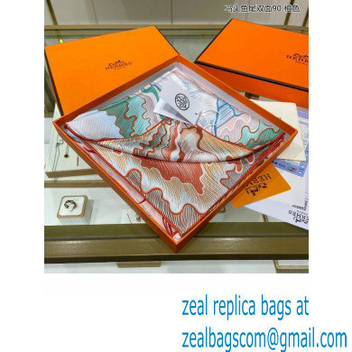 Hermes scarf 90x90cm in silk twill Top Quality 121 2024