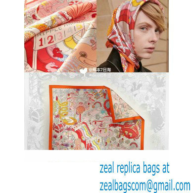 Hermes scarf 90x90cm in silk twill Top Quality 127 2024