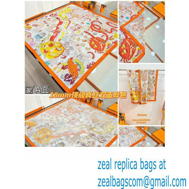 Hermes scarf 90x90cm in silk twill Top Quality 127 2024