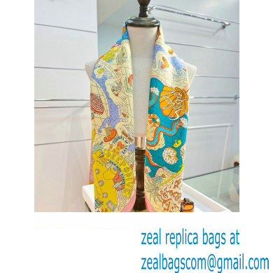 Hermes scarf 90x90cm in silk twill Top Quality 129 2024