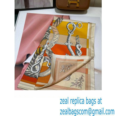 Hermes scarf 90x90cm in silk twill Top Quality 132 2024