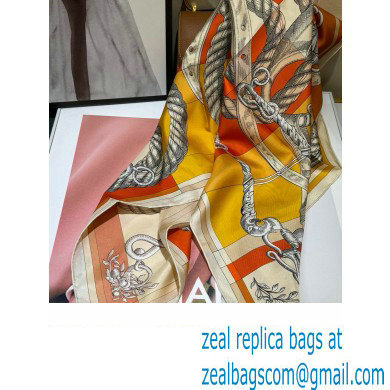 Hermes scarf 90x90cm in silk twill Top Quality 132 2024