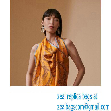 Hermes scarf 90x90cm in silk twill Top Quality 134 2024