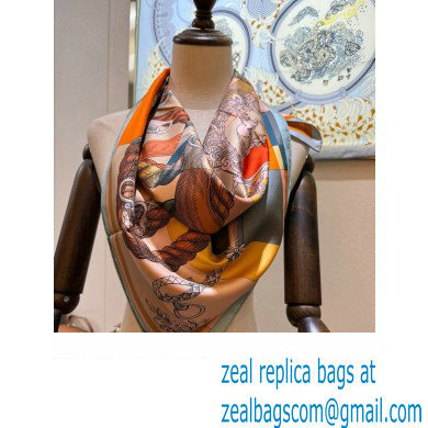 Hermes scarf 90x90cm in silk twill Top Quality 134 2024