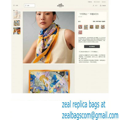 Hermes scarf 90x90cm in silk twill Top Quality 142 2024