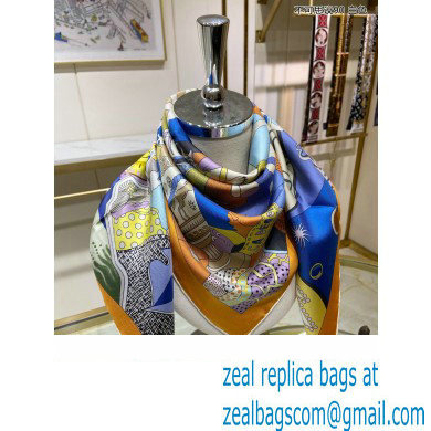 Hermes scarf 90x90cm in silk twill Top Quality 142 2024