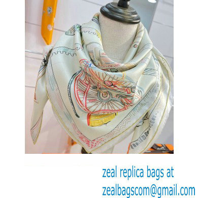 Hermes scarf 90x90cm in silk twill Top Quality 92 2024