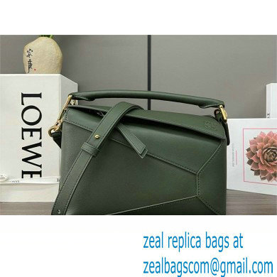 LOEWE Small Puzzle bag in classic calfskin bottle green 2024