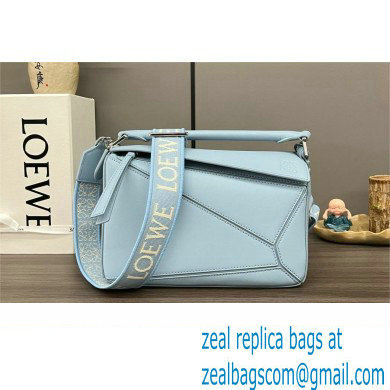 LOEWE Small Puzzle bag in satin calfskin sky blue 2024