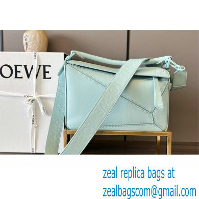 LOEWE Small Puzzle bag in satin calfskin sky blue 2024