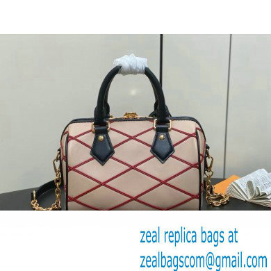 LOUIS VUITTON MALLETAGE LEATHER Speedy Bandouliere 20 M24261 Beige/Red 2024