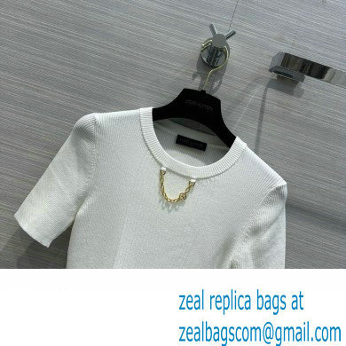 LOUIS VUITTON Ribbed Knit Top 1AFFRR WHITE 2024