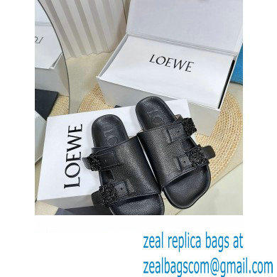 Loewe Ease Women/Men slides in goatskin Black 2024