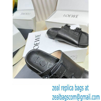 Loewe Ease Women/Men slides in goatskin Black 2024