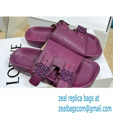 Loewe Ease Women/Men slides in goatskin Purple 2024