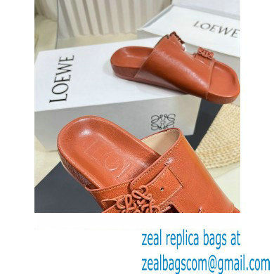 Loewe Ease Women/Men slides in goatskin Tan 2024