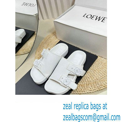 Loewe Ease Women/Men slides in goatskin White 2024