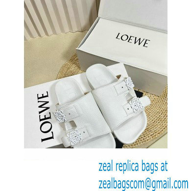 Loewe Ease Women/Men slides in goatskin White 2024