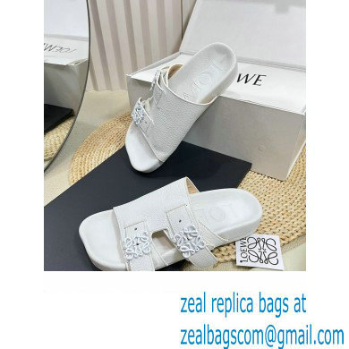 Loewe Ease Women/Men slides in goatskin White 2024