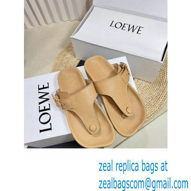 Loewe Ease toe post Women/Men sandals in goatskin Apricot 2024