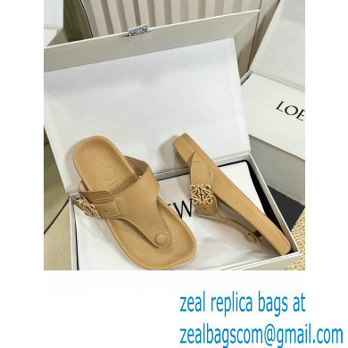 Loewe Ease toe post Women/Men sandals in goatskin Apricot 2024