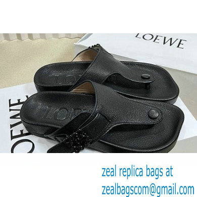 Loewe Ease toe post Women/Men sandals in goatskin Black 2024