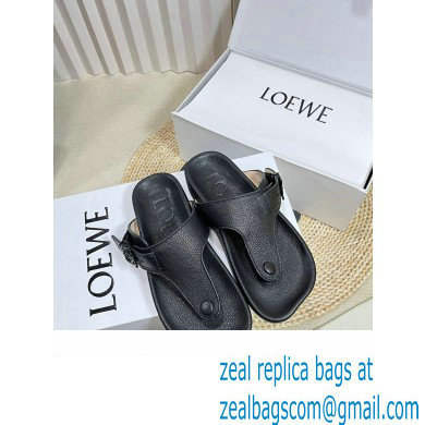 Loewe Ease toe post Women/Men sandals in goatskin Black 2024