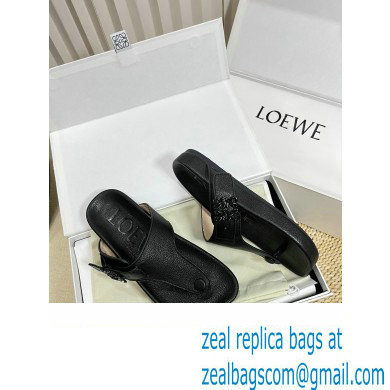 Loewe Ease toe post Women/Men sandals in goatskin Black 2024