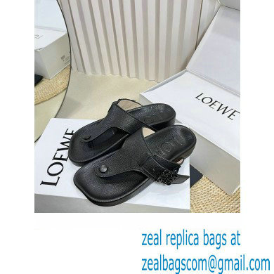 Loewe Ease toe post Women/Men sandals in goatskin Black 2024